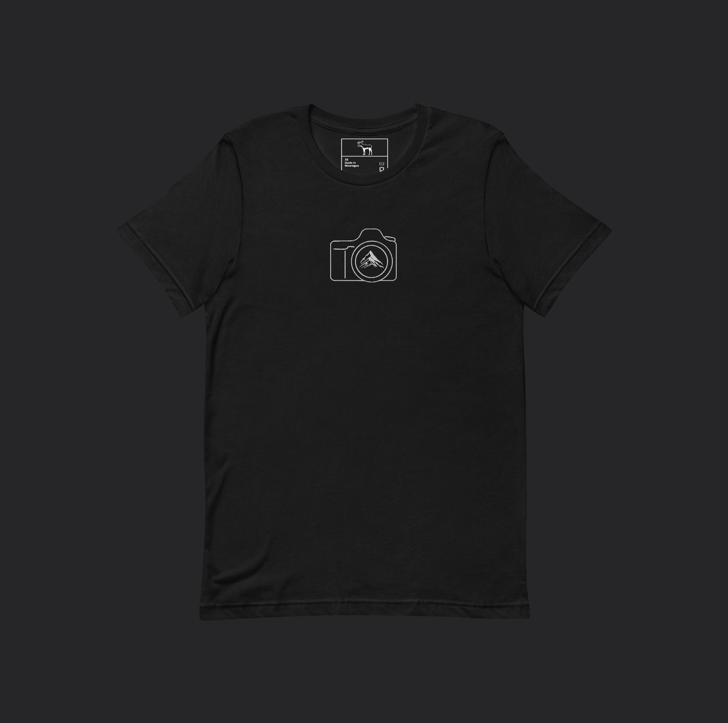 Embroidered Live The Moment Black Tee