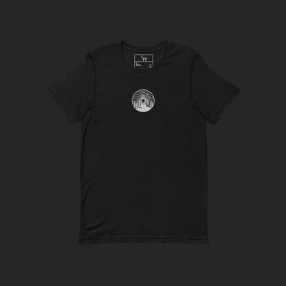 Embroidered Mountains And The Sun Black Tee