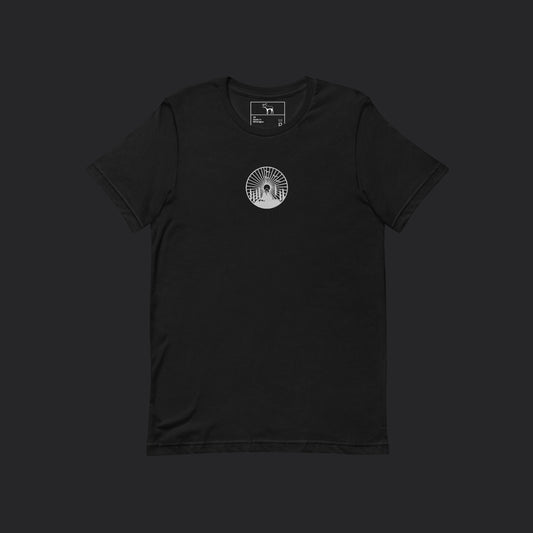 Embroidered Mountains And The Sun Black Tee