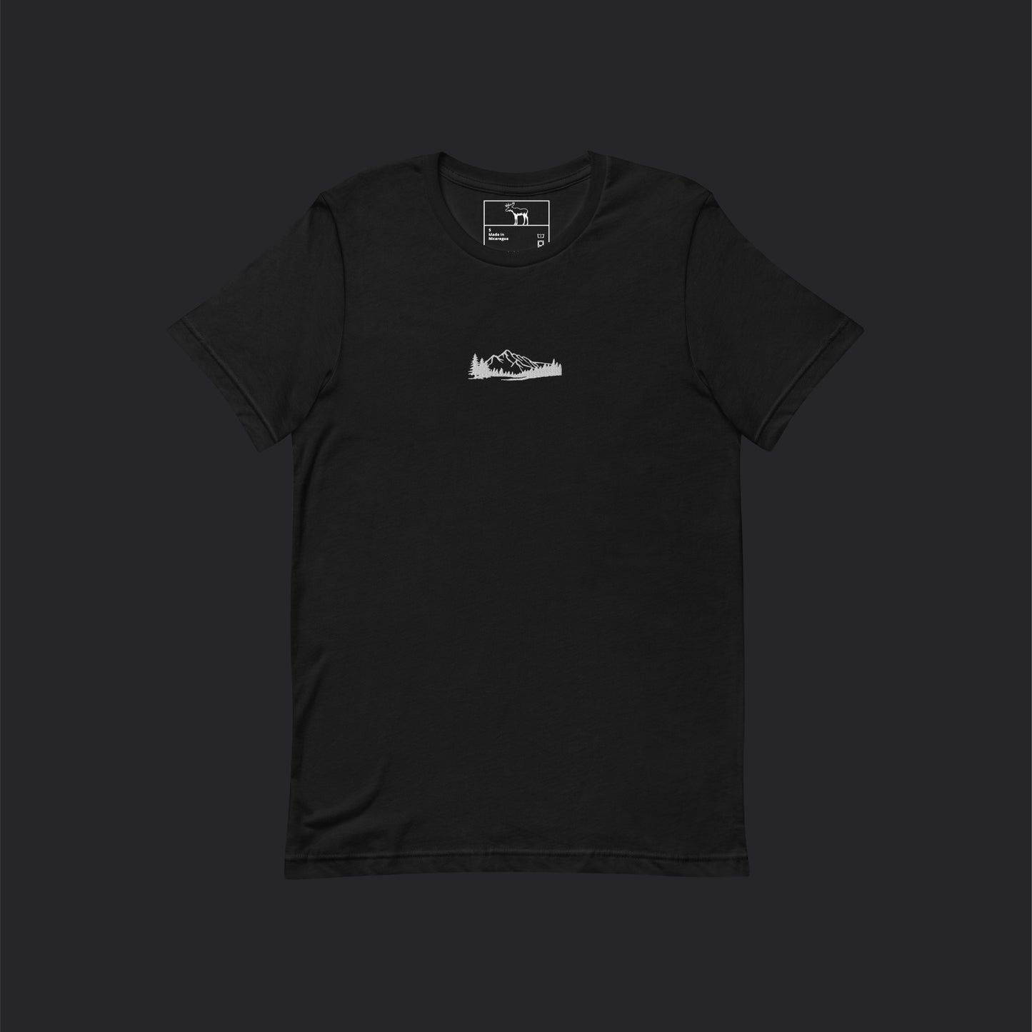 Embroidered Mountains In My Sight Black Tee
