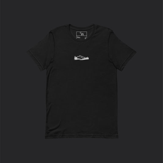 Embroidered Mountains In My Sight Black Tee