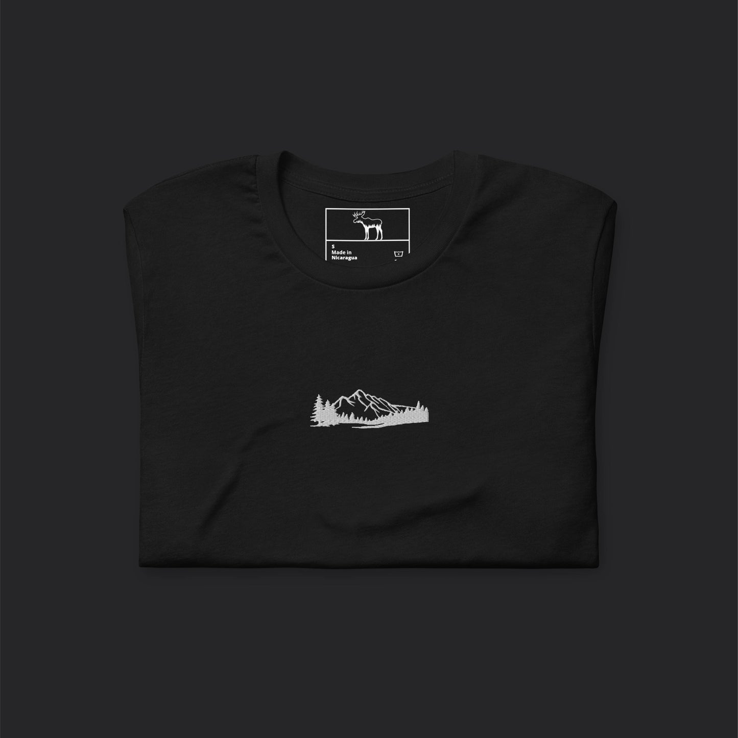 Embroidered Mountains In My Sight Black Tee