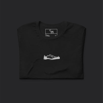 Embroidered Mountains In My Sight Black Tee