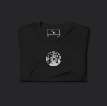 Embroidered Mountains And The Sun Black Tee