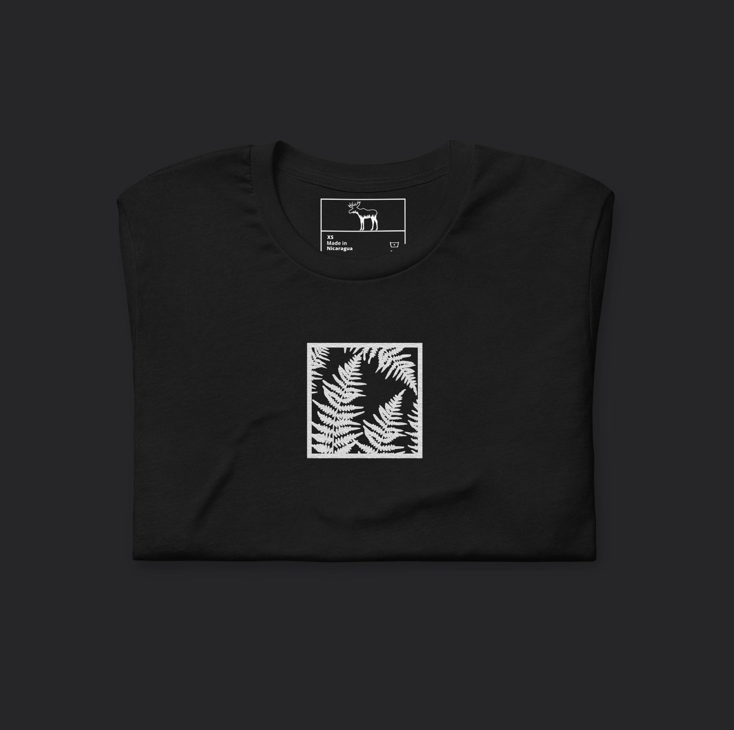 Embroidered Be My Fern Black Tee