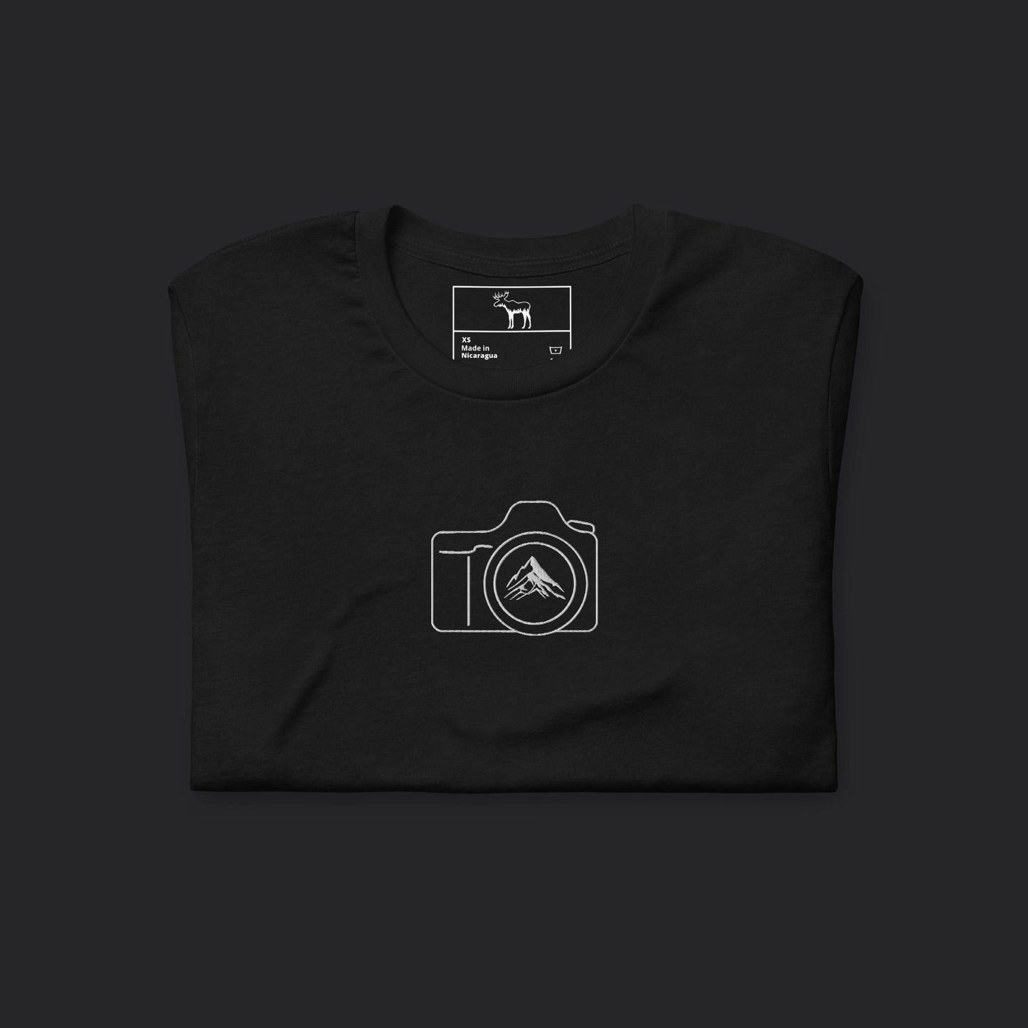 Embroidered Live The Moment Black Tee