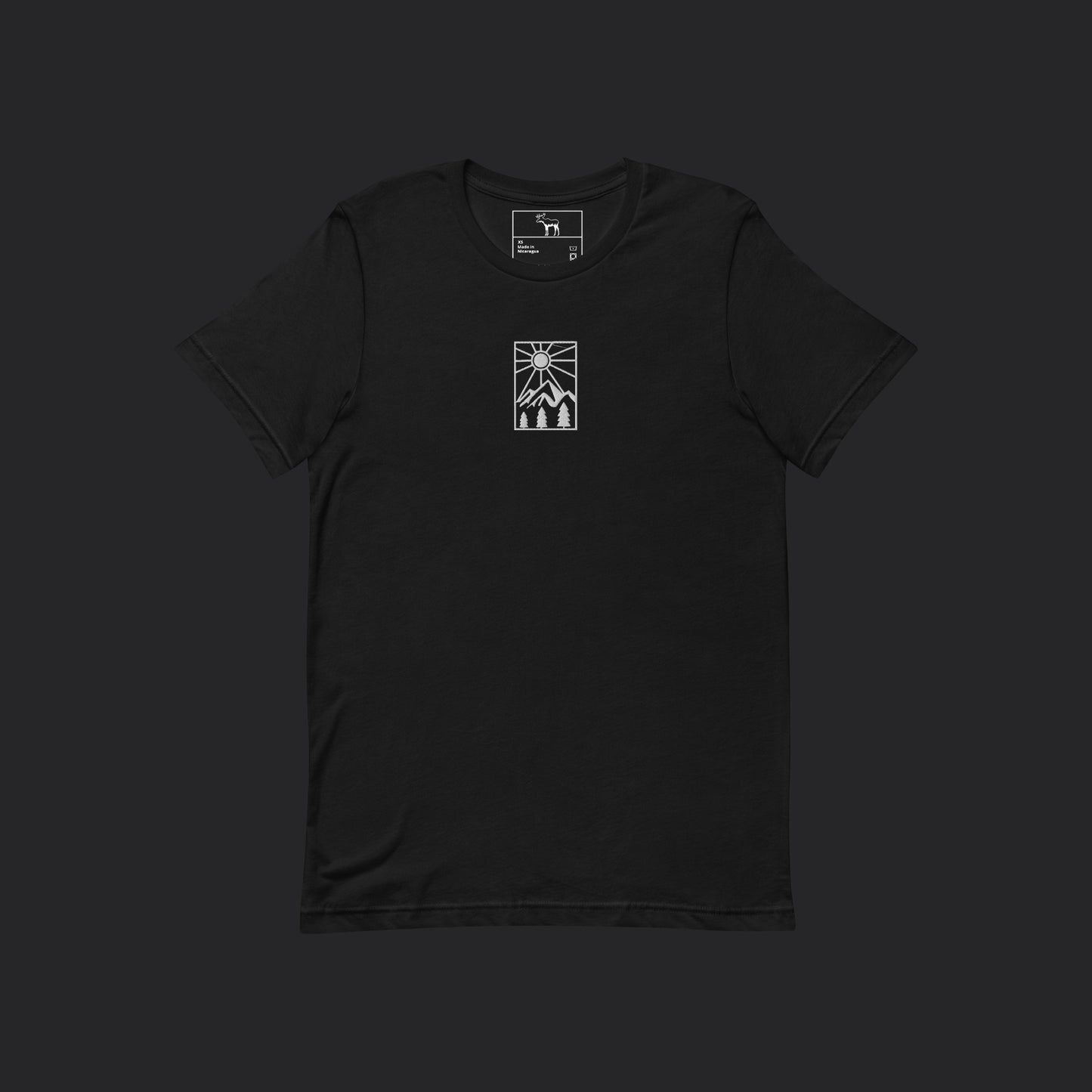 Embroidered Sun Rays Black Tee
