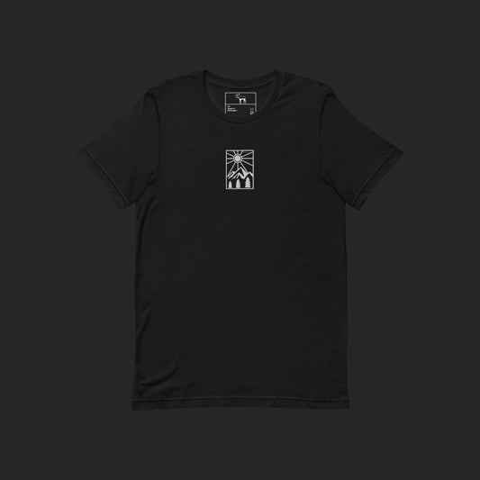 Embroidered Sun Rays Black Tee