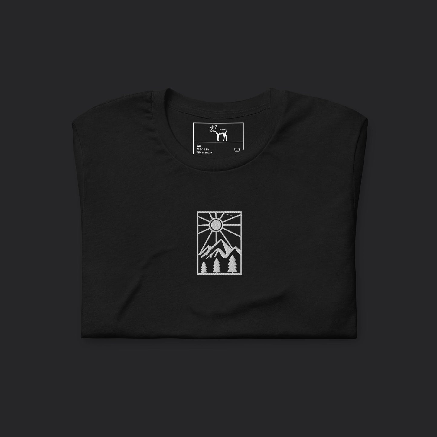 Embroidered Sun Rays Black Tee
